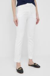 Lauren Ralph Lauren Lauren Ralph pantaloni femei, culoarea alb, fason tigareta, high waist, 200811955 PPYX-SPD0WE_00X