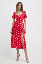 Bardot rochie GILLIAN culoarea rosu, midi, evazati, 59235DB PPYH-SUD245_33X