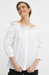 MOS MOSH bluza din bumbac femei, culoarea alb, neted MPYH-BDD004_00X