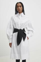 ANSWEAR rochie din bumbac culoarea alb, midi, oversize BBYH-SUD0F7_00X