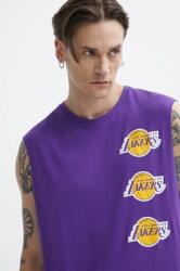 New Era tricou din bumbac barbati, culoarea violet, LOS ANGELES LAKERS PPYH-TSM297_45X (60435473)