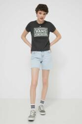 Vans tricou din bumbac femei, culoarea negru PPYH-TSD1EA_99X (VN000GFMBLK1)