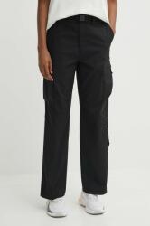 The North Face pantaloni femei, culoarea negru, drept, high waist, NF0A87ADJK31 PPYH-SPD13S_99X