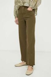 Max&Co MAX&Co. pantaloni femei, culoarea verde, drept, high waist 2416130000000 PPYH-SPD0HF_87X