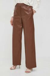 Weekend Max Mara pantaloni femei, culoarea maro, drept, high waist 2415130000000 PPYH-SPD0F7_88X
