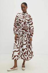 ANSWEAR rochie din bumbac culoarea maro, midi, oversize BBYH-SUD0GA_88X