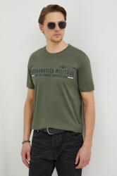 Aeronautica Militare tricou din bumbac barbati, culoarea verde, cu imprimeu PPYH-TSM0LR_77X