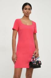 Patrizia Pepe rochie culoarea roz, mini, dreaptă PPYH-SUD0EZ_39X (8A1309.A6F5)