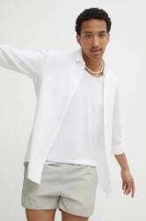 HUGO BOSS cămașă din amestec de in culoarea alb, cu guler clasic, slim 50513966 PPYH-KDM0A8_00X