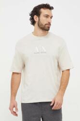Giorgio Armani tricou din bumbac barbati, culoarea bej, cu imprimeu PPYH-TSM0SJ_80X