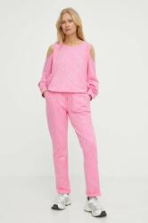 Liu Jo pantaloni femei, culoarea roz, drept, high waist PPYH-SPD0GZ_30A