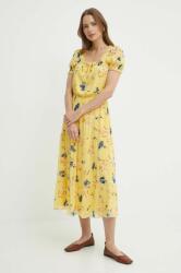 Ralph Lauren rochie culoarea galben, midi, evazati, 250933504 PPYH-SUD0TO_10X