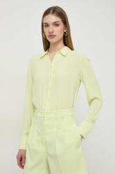 Patrizia Pepe camasa femei, culoarea verde, cu guler clasic, relaxed PPYH-KDD03N_77X
