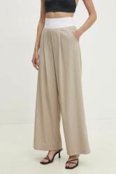 Answear Lab pantaloni femei, culoarea bej, lat, high waist BBYH-SPD053_80X
