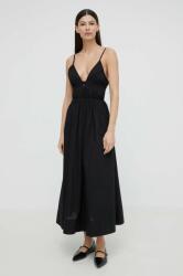 Herskind rochie din bumbac Miranda culoarea negru, maxi, evazati, 5192118 PPYH-SUD0R3_99X