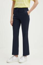Sisley pantaloni femei, culoarea albastru marin, drept, high waist PPYH-SPD0RB_59X
