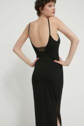 Superdry rochie culoarea negru, midi, mulata PPYH-SUD1SA_99X
