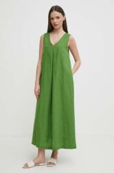 Benetton rochie din in culoarea verde, maxi, evazati PPYH-SUD1BZ_77X