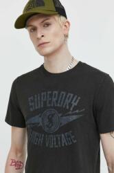 Superdry tricou din bumbac barbati, culoarea negru, cu imprimeu PPYH-TSM1IN_99X