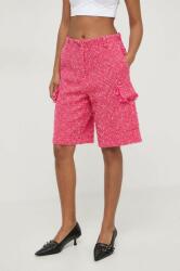 Patrizia Pepe pantaloni scurti femei, culoarea roz, modelator, high waist PPYH-SZD01C_30X