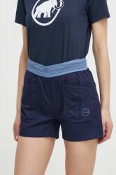 La Sportiva pantaloni scurti Joya femei, culoarea albastru marin, neted, medium waist, O72643644 PPYH-SZD0JI_59X