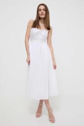KARL LAGERFELD rochie culoarea alb, midi, evazati PPYH-SUD26D_00X