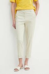 Sisley pantaloni femei, culoarea bej, fason tigareta, high waist PPYH-SPD0R4_80X