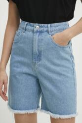 Answear Lab pantaloni scurti jeans femei, neted, high waist BBYH-SZD036_50X