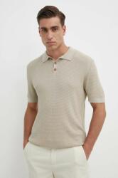 Sisley tricou polo din in culoarea bej, neted PPYH-POM066_80X