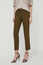 Morgan pantaloni femei, culoarea verde, drept, medium waist PPYH-SPD107_78X
