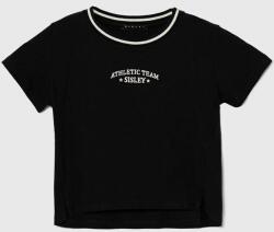 Sisley tricou de bumbac pentru copii culoarea negru PPYH-TSG06I_99X