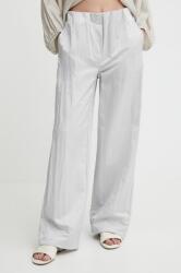 Calvin Klein Jeans pantaloni femei, culoarea gri, drept, high waist, J20J223122 PPYH-SPD0Y4_90X