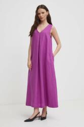 Benetton rochie din in culoarea violet, maxi, evazati PPYH-SUD1BZ_40X