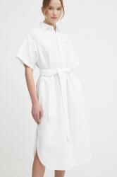 Ralph Lauren rochie din bumbac culoarea alb, midi, drept, 211935153 PPYH-SUD1D5_00X
