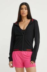 HUGO BOSS bluza femei, culoarea negru, cu glugă, neted PPYH-BLD0FH_99X