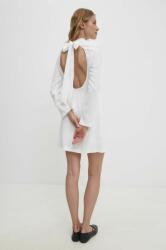 ANSWEAR rochie culoarea alb, mini, drept BBYH-SUD03H_00X