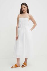 Tommy Hilfiger rochie culoarea alb, midi, evazati, WW0WW41877 PPYH-SUD0PB_00X