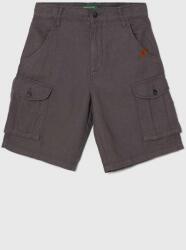 United Colors of Benetton pantaloni scurți de in pentru copii culoarea gri, talie reglabila PPYH-SZB060_90X