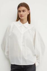 Sisley bluza din bumbac femei, culoarea bej, neted PPYH-BDD0AD_01X