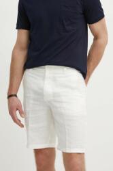 United Colors of Benetton pantaloni scurti din in culoarea alb PPYH-SZM09T_00X