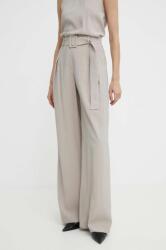 Answear Lab pantaloni femei, culoarea gri, drept, high waist BBYH-SPD057_90X