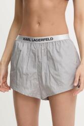 Karl Lagerfeld pantaloni scurti femei, culoarea gri, neted, high waist PPYH-SZD0NJ_90X