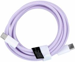 Univerzális kábel - Type-C (USB-C) / Type-C (USB-C) lila szövet kábel 2m, 60W