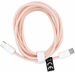 Univerzális kábel - Type-C (USB-C) / Type-C (USB-C) pink szövet kábel 2m, 60W