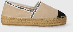 Love Moschino espadrile din piele întoarsă culoarea bej, cu platformă JA10553G0IIG0131 PPYH-OBD455_08X (JA10553G0IIG0131)