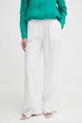 Sisley pantaloni din in culoarea alb, lat, high waist PPYH-SPD0R5_00X