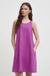 Benetton rochie din in culoarea violet, mini, drept PPYH-SUD1BY_40X