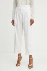 MICHAEL Michael Kors pantaloni din in culoarea alb, drept, high waist PPYH-SPD0T2_00X