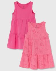 Zippy rochie din bumbac pentru copii 2-pack culoarea roz, mini, evazati PPYH-SUG0K4_30X