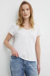 Pepe Jeans tricou din bumbac LUNA femei, culoarea alb, PL505856 PPYH-TSD0O6_00X